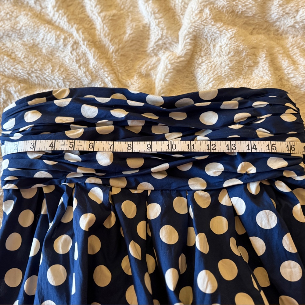 J. Crew Collection Strapless Navy and White Polka Dot Dress - Picture 9 of 9